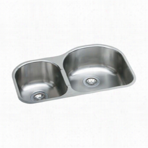Elkay Eguh3119l 31"" X 19&quoy;" Elumina Double  Bowl Undermount Sink With Slender Bowl In C~tinuance Left