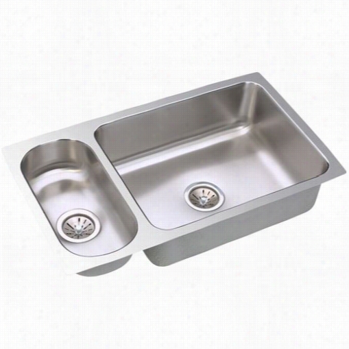 Elkay Eluh 3219 Lustertone Double Bowl Undermount Sik Small Bowl On Left Or Authority