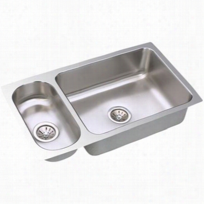 Elkay Eluh3219dbg Lustertone 32-1/4"" Undermount Double Bowl Stainless S Teel Sink Package