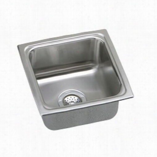 Elkay Lfr1313 Lustertone Single Bowl Sink Withouu Tfaucet Ledge (13""x13"")