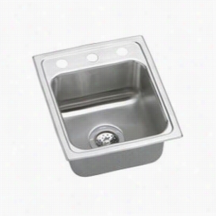 Elkay Lr15170 Lustertone 17-1/2"" Top Mount Single Bowl Stainless Steel Sink