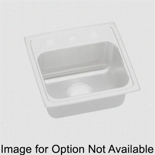 Elkay Lrad171665mr2 Lustertone 6-1/2"" Drop-in  Singgle Bowl 2 Middle/right Hole Stainless Steel Sink