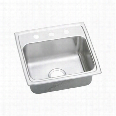 Elkay Lrad1918650 Lu Stertone 6-1/2"q&uot; Top Mounnt Single Bowl Right Rain Stainlesss Steell Sink