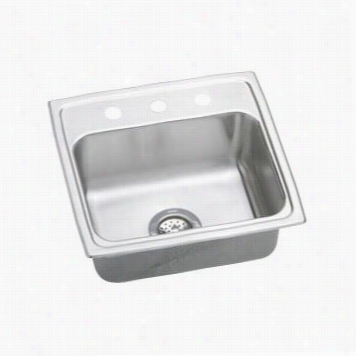 Elkay Lrad191945 Lustertone 19"" X 19"" Isngle Basin Kitchen Sink With 4-1/2&quo;" Bowl Depth