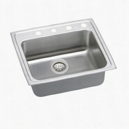 Elkay Lrad252155r1 Lustretone 25"" Tp Mon Tsingle Bowl 11 Hole Right Drain Stainless Steel Sink