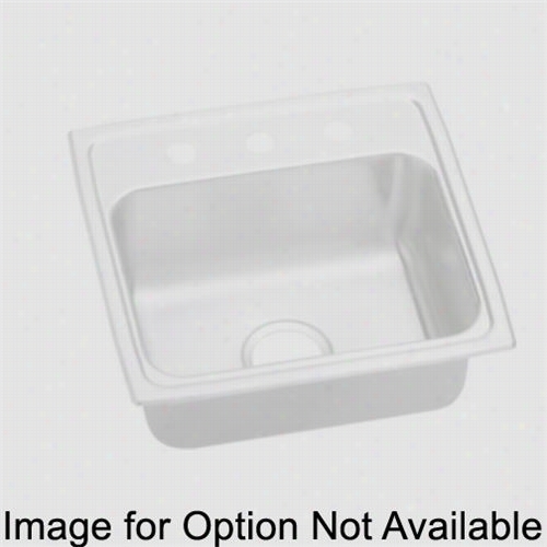 Elkay Lr1q918os4 Lustertone 18"" Top Mount Single Bowl 4 Hole Evenly Split Stainless Steel Sink