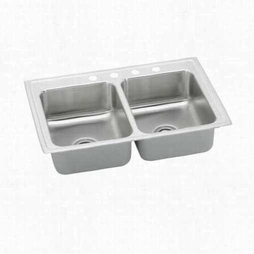 Elkay Psr33210 Pacemaker 33"" Top  Mount Double Bowl Stainless Steel Sink