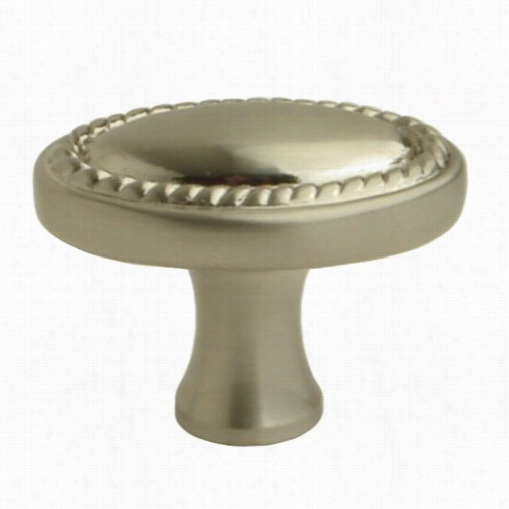 Giagni Kb-20-sn 1-1/4"" Oval Roped Knob In Satin Nickel