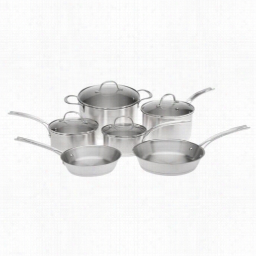 Gordon Rmsay By Royal Doultn  40000442 Maze Co Okware Brushed Stainless Steel 10 Pieces Cookware Set