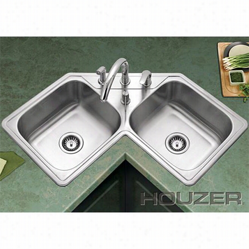 Houzer Lcr-321-1 Legend Stainless Steel Topmount Cornef Bowl Sink