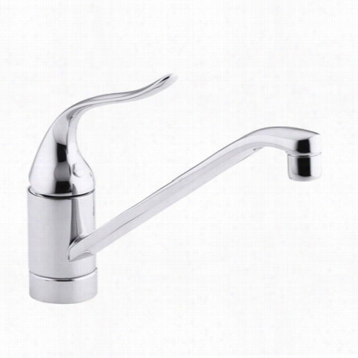 Kohler K-15175-pt-cp Coralais 1 Hole Kicthen Faucet With 10"" Spout, Grouhd Joints And Lever Handle