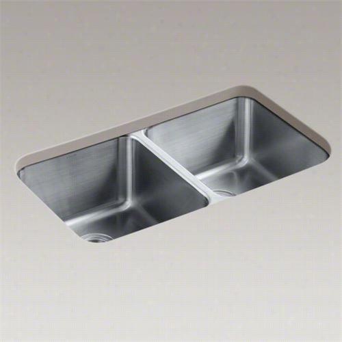 Kohler K-3171-hcf-na Undertone Undermount  Double Equal Bowl Kitchen Sink