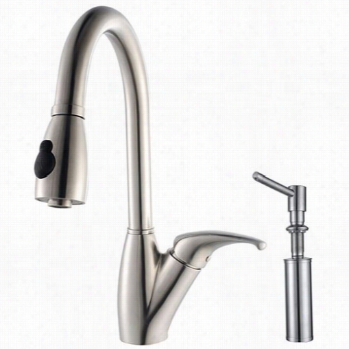 Krasu Kpf-2120-sd20 Single Lever Stainless Steel Pull Out Kitcheen Faucet And Soap Dispenser