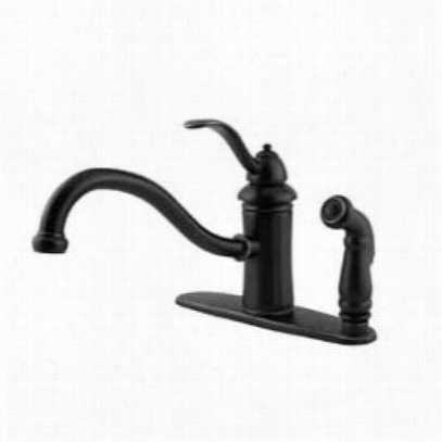 Pifster Gt34-3tyy Marielle 3 Hole Single Handle Deck Plate Kitchen Faucet With Spray In Tuscan Bronze