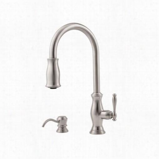 Pister Gt529-tms Haover 2 Or 4 Perforation Pull Down Kitchen Faucet In Stainless Steel