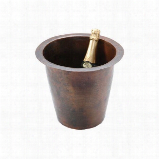 Premie R Copper Br12wdb 12"" Round Hammered Copper Champagne Bar/pfep Sink In Oil Rubbed Alloy Of Copper