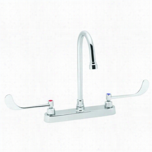 Speakman Sc-5724-ca Commander K Itchen Faucet With 8""d Spread Gooseneck Spoout And 4"" Wrist Blade Handdles