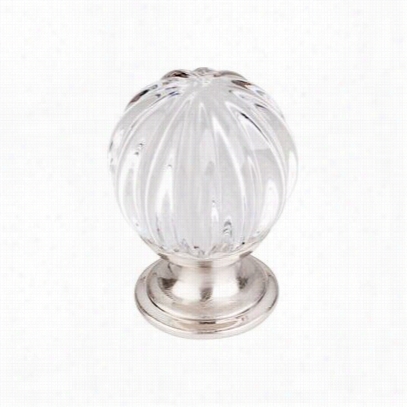 Top Knobs Tk127bsn Crystal 1-1/8"" Clear Melon Crystal Knob With Brushed Satin Nicke L Base