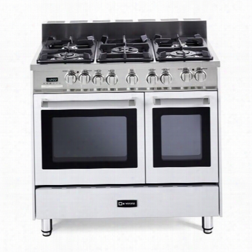 Verona Vefsge365ndw 36"" Dual Fuel Convection Range In White With Double Oven