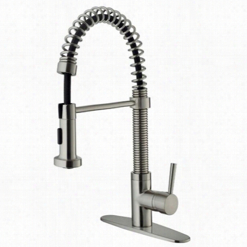 Vigo Vg02001stk1 Pull Out Spray Kitchen Faucet In Stainless Steel Through  Deck Plate