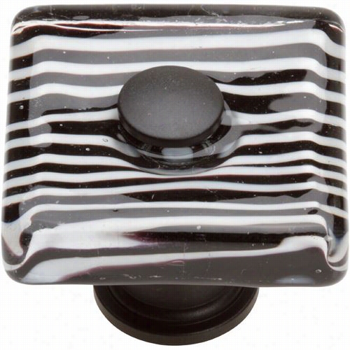 Atlas Homewares 3223-bl Zebra Square Cabinet Knob In Black