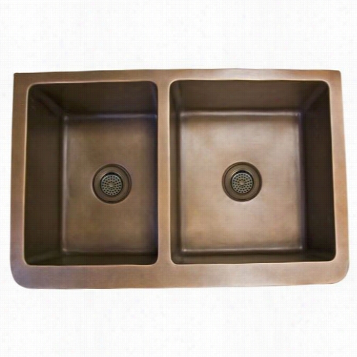 Barclay Fscdb3522-sac Sunflowet 35"" Embossesd Duplicate Hollow Sink In Old Copper