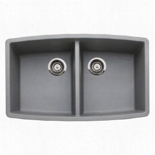 Blanco 440072 Performa Metallic Gray Equal Double Bowl Silgarnit Undermount  Kitchen Sink