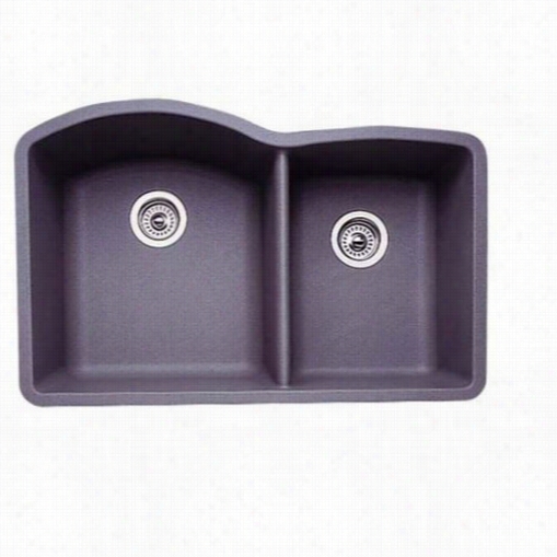 Blanco 440178d Iamond Metallic Gray 1 And 3/4 Bowl Silgranit Undermount Kitchen Sink