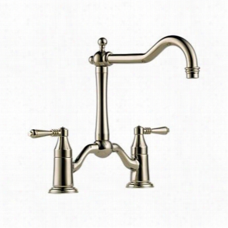 Brizo 62436lfpnt Resa Two Hnadle Bridge Kitchen Faucet In Polished Nickel