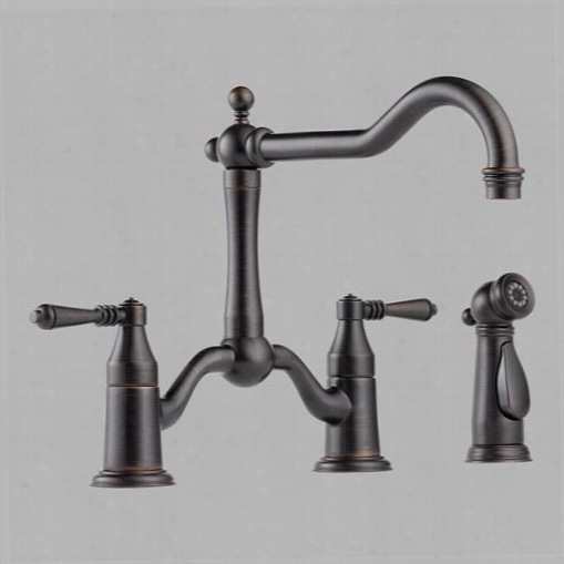 Brizo 62536lf-rb Tresa Two Handle Bridge Kitchenfaucet With Spray In Venetian Brown