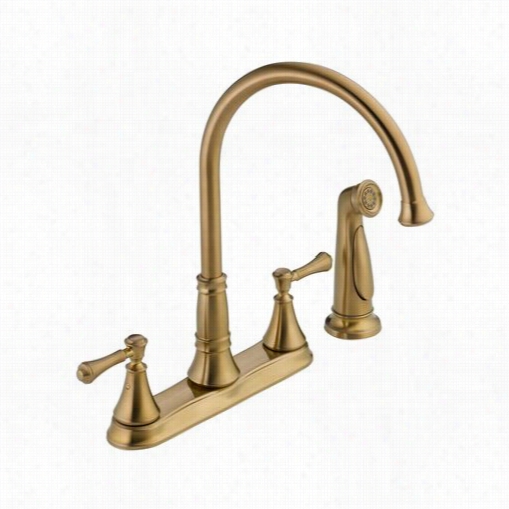 Delta 2497lf-cz Cassidy Two Handle Kitchen Faucet In The Opinion Of Spray In Champagne Bronze