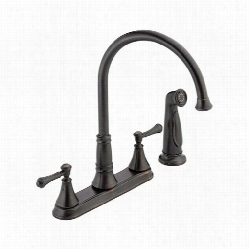 Delta 2497lf-rb Cassidyt Wo Handle Kitchen Faucet With Spray In Vdnetian Bronze