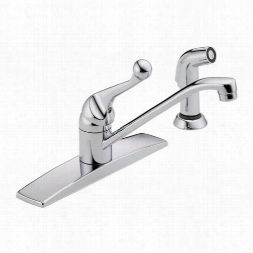 Delta 400lf-wf Ssingle Handle Kitchen Faucet Iwth Side Spray