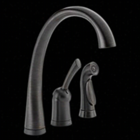 Delta 4380t-rb-dst Pilar Single Handle Kitchen Faucet In Vendtian Bronze With Touch2o Techology