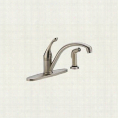 Delta 440-ss-dst Collins 1 Handle Kitchen Fauce Tin Stainless Wit H Spray