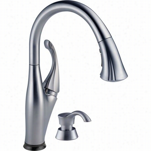 Delta 9192t Single Manage Pull-down Kitchen Faucet With Examination2o(r) Echnology And Soap Dispenser