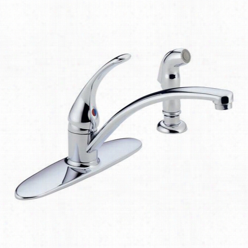 Delta B4410lf Foundations Core Single Handle Kitchen Faucet With Spray In Chrome