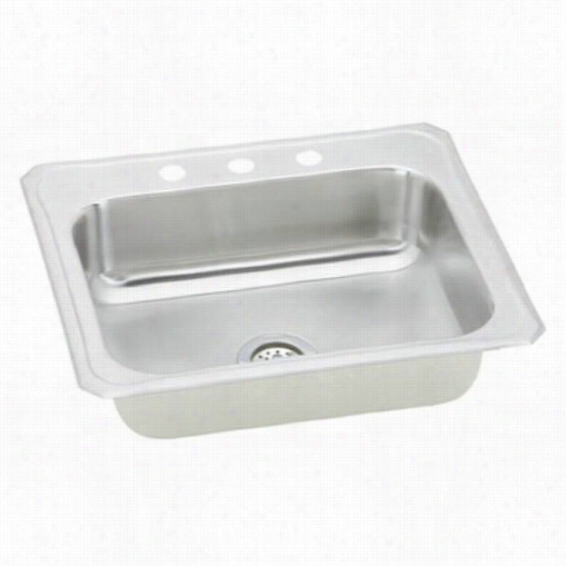 Elkay Cr25221 Celebrity 25"" Top Mount Single Owl 1 Hovel Stainless Steel Sink