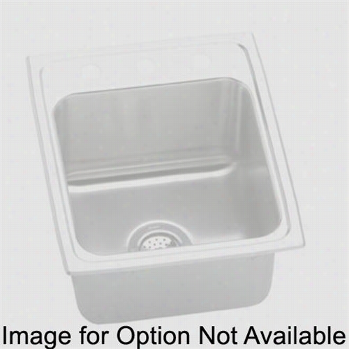 Elkay Dlr251710mr2 Lustertone 15"" Top Mount Single Bowl 2 Hole Stainless Steel Sink