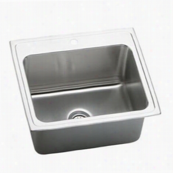 Elkay Dlr2022100 Lustertone 22"" Top Mount Single Owl Stainless Steel Sink