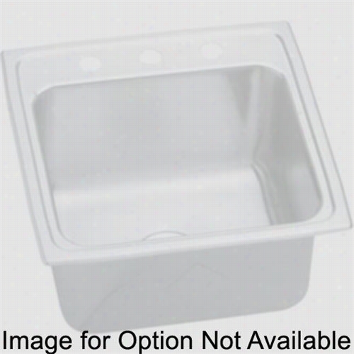 Elkay Dlrq191910mr2 Lustertone 19"" Top Mount Singl Bowl 2 Hovel Middle/right Stainless Steel Sink