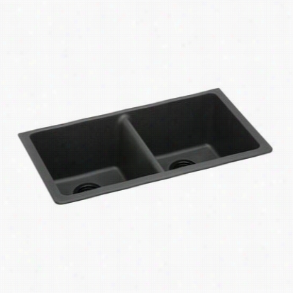 Elkay Elgu3322gy0 Gourmet E-granite 33"" X 18-1/2"" Double Basins In Dusk Gray-haired With 9-1/2"" Bowl Depth