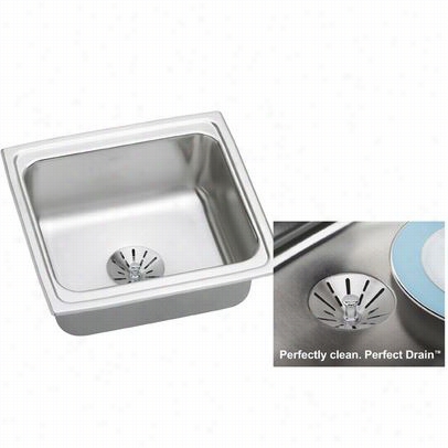 Elkay Lfr1918pd Gourmet 19"" X 18"&uot; Perfect Drain Single Basi N Kitchen Sink In Stainless Steel