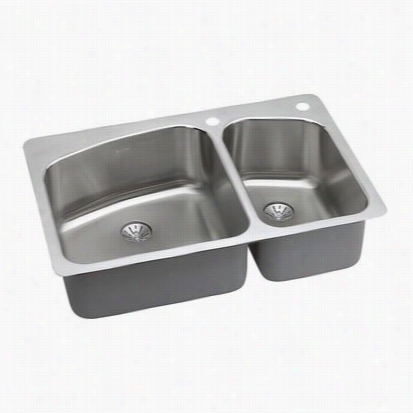 Elkay Lkhsr1509rpd Harmony 33"" X 22"&qut; Perfect Drain Double Basins Kitchen  Sink