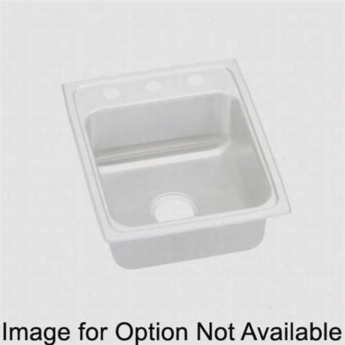 Elkay Lrad172065mr2 Lustertone 6-1/2"" Drop-in Single Bowl 2 Middle/right Hole Spotless Steel Sink