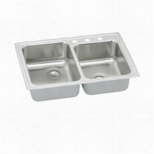 Elkay Psr2500 Pacemaker 33"" Top Mount Dou Ble Bowl Stainless Steel Isnk