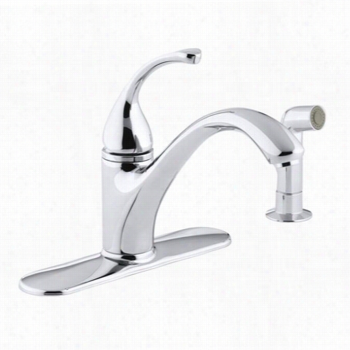 Kohler K-10412 Forte S Ingle Control Kitchen Faucet With Escutcheon And Siidespray