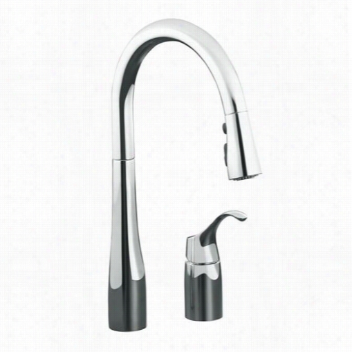 Kohler K-647 Ssimplice Single Handle  Pullout Spray 2 Holes Kitchen Faucet