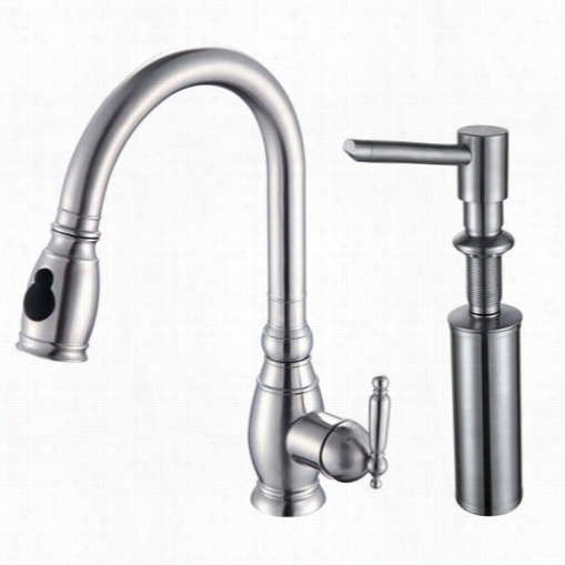 Kraus Kpf -2150--sd20 Sinle Lever Ssttainless Steel Pull Out Kitchen Mixer And Soap Dispenser