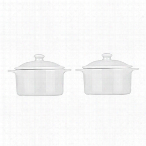 Mario Batali 826897 White Round Casserole - Value Of 2